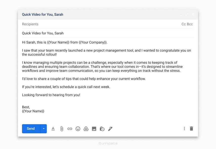 Example: Case Study of a Video Email Campaign