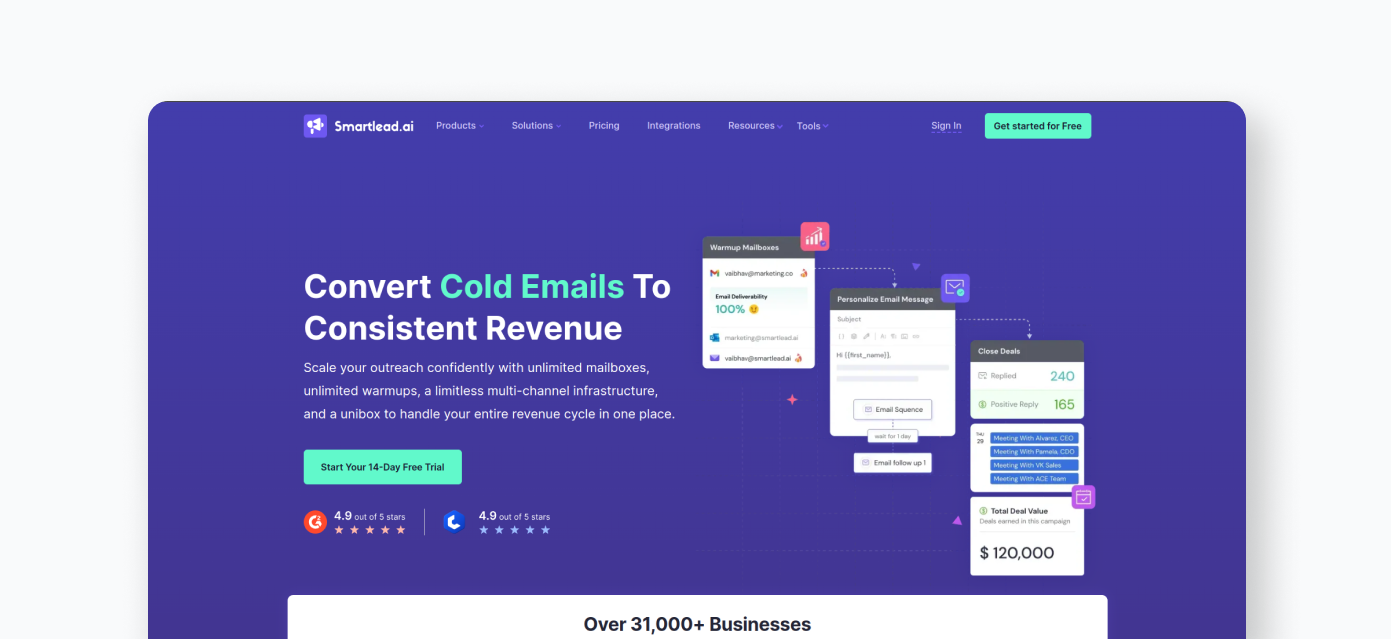 Smartlead.ai for cold outreach