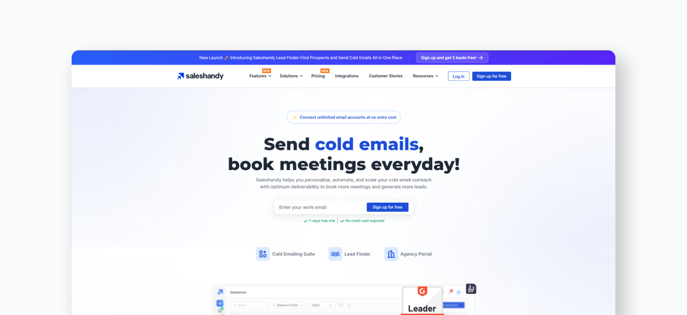 Saleshandy app for cold mailing