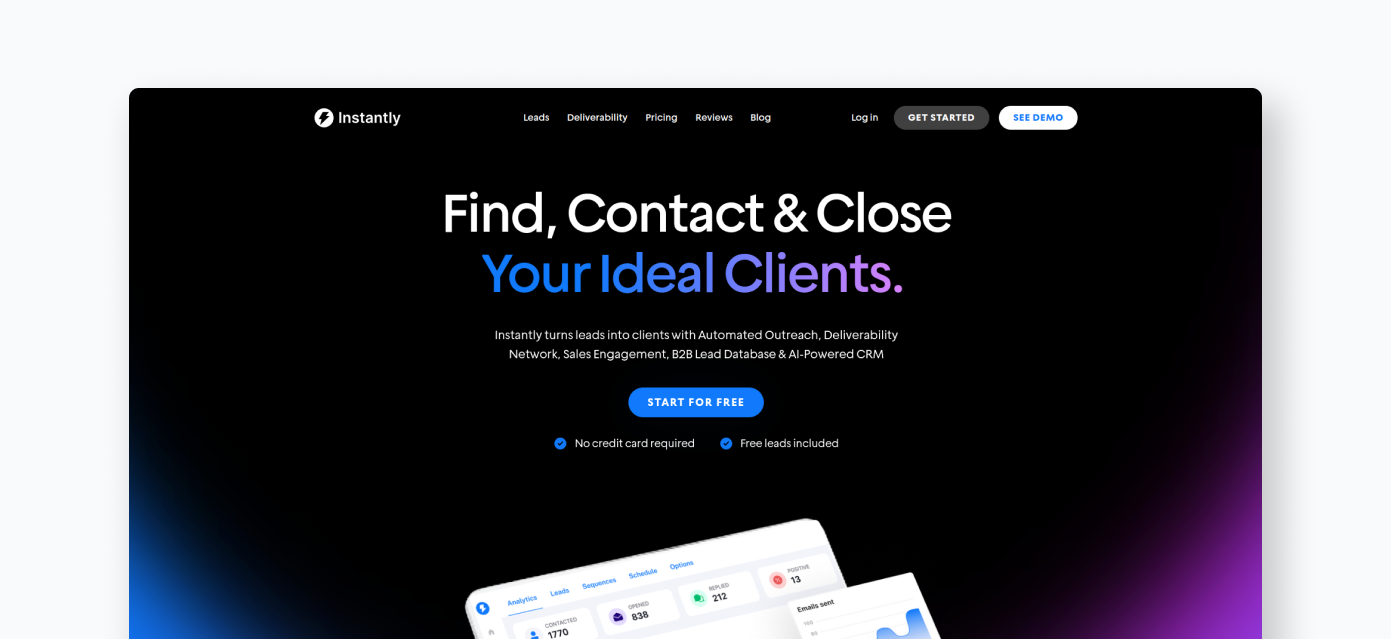 Instantly app for cold outreach