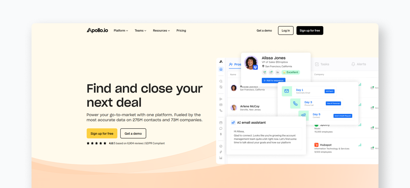 Apollo.io - find and close your next deal